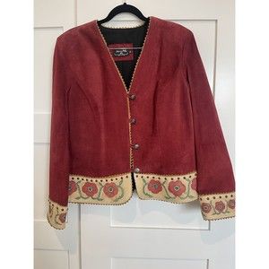 Patricia Wolf Women's Suede Leather Jacket Size XL Western Cowgirl   Boho